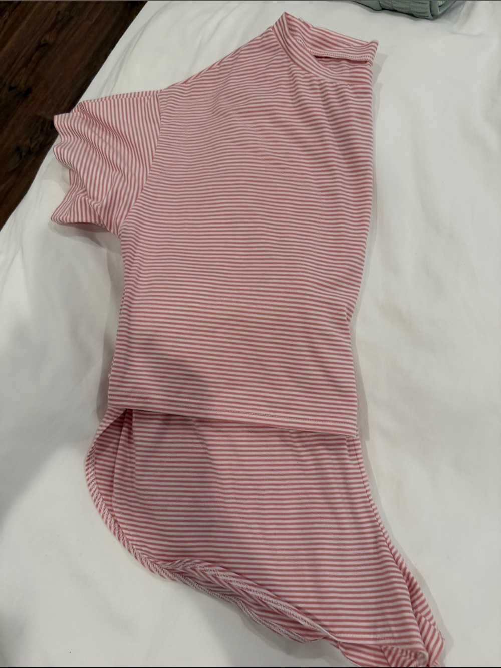“Tik tok pj’s” (cheeky)Striped Pink Women’s Short Sleeve Top